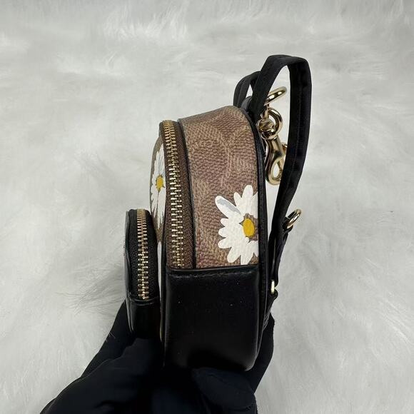 Coach Mini Court Backpack Bag Charm In Signature Canvas With Floral Print NWT - Picture 3 of 8